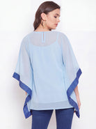 The Kaftan Company Kaftan Top Sky Blue Hand Embellished Georgette Kaftan Top