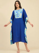 The Kaftan Company Kaftan Tropical Floral Print Panel Midi Kaftan