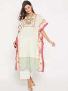 The Kaftan Company Kaftan White Delicate Hand Embroidered Kaftan Kurta