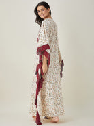 The Kaftan Company Kaftan White Floral Embroidered Maxi Kaftan