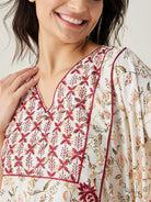 The Kaftan Company Kaftan White Floral Embroidered Maxi Kaftan