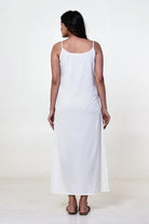 The Kaftan Company Kaftan White Floral Georgette Hooded Loungewear Kaftan with Crepe Slip