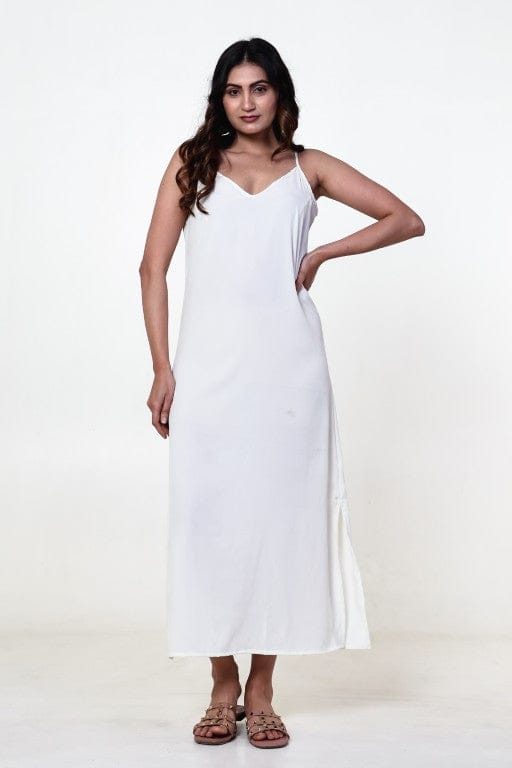 The Kaftan Company Kaftan White Floral Georgette Hooded Loungewear Kaftan with Crepe Slip