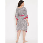 The Kaftan Company Kaftan White Leopard Print Modal Nightwear Kaftan