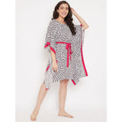The Kaftan Company Kaftan White Leopard Print Modal Nightwear Kaftan