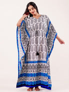 The Kaftan Company Kaftan White Paisley Printed Loungewear Kaftan