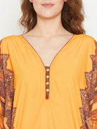 The Kaftan Company Kaftan XL MUSTARD FLORA LOUNGEWEAR KAFTAN - (Clearance - Final Sale)
