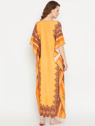 The Kaftan Company Kaftan XL MUSTARD FLORA LOUNGEWEAR KAFTAN - (Clearance - Final Sale)