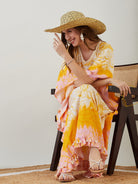 The Kaftan Company Kaftan Yellow Blooming Sunflower Maxi Kaftan