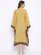 The Kaftan Company Kaftan Yellow Floral Print Kaftan with Statement Lily Motif