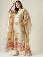 The Kaftan Company Kaftan Yellow Serenade Wide Border Kaftan