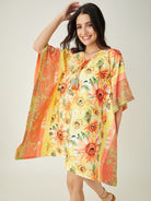 The Kaftan Company Kaftan Yellow Sunflower Bliss Resorty Kaftan