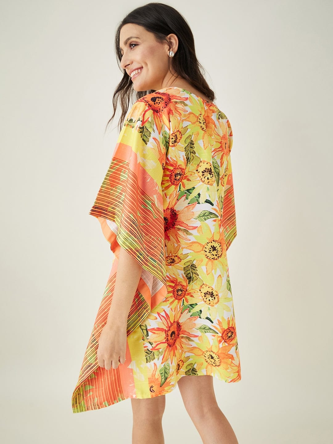 The Kaftan Company Kaftan Yellow Sunflower Bliss Resorty Kaftan