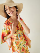 The Kaftan Company Kaftan Yellow Sunflower Bliss Resorty Kaftan