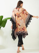 The Kaftan Company Kurta Beige Vintage Garden Whisper Georgette Kurta