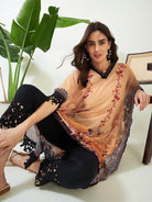 The Kaftan Company Kurta Beige Vintage Garden Whisper Georgette Kurta