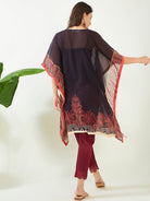 The Kaftan Company Kurta Black Enigmatic Elegant Georgette Kurta