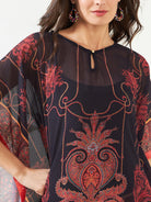 The Kaftan Company Kurta Black Enigmatic Elegant Georgette Kurta