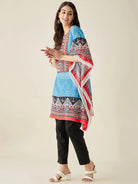 The Kaftan Company Kurta Blue Boho Printed Kaftan Kurta