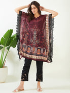 The Kaftan Company Kurta Maroon Regal Charm Georgette Kaftan