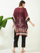 The Kaftan Company Kurta Maroon Regal Charm Georgette Kaftan