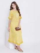 The Kaftan Company Kurta Pastel Yellow Chikankari Kurta