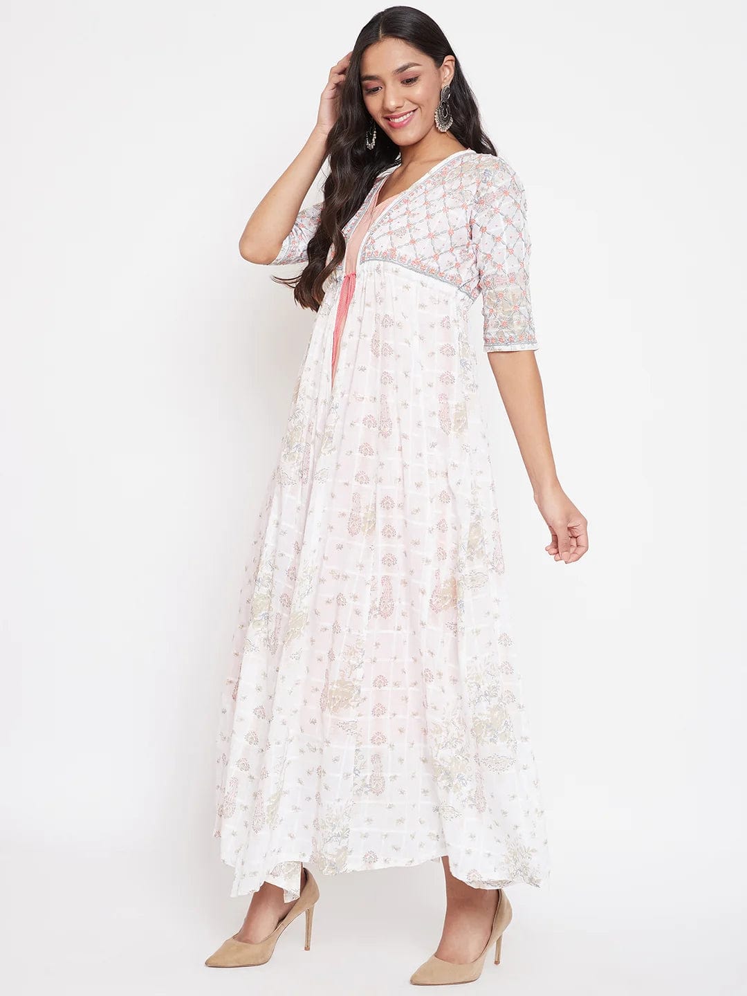 The Kaftan Company Kurta Sets CHIKANKARI HAND EMBROIDERED KURTA 3 PC SET