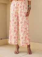 The Kaftan Company Kurta Sets Pink Chevron Print Viscose Kurta Set
