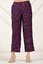 The Kaftan Company Kurta Sets Plum Purple Tissue Silk Kaftan Kurta Set