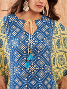 The Kaftan Company Kurta Sunny Sky Blue Bandhini Kurta