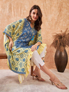 The Kaftan Company Kurta Sunny Sky Blue Bandhini Kurta