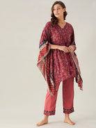 The Kaftan Company Loungewear Floral Flow Modal Kaftan Pyjama Set - (Clearance - Final Sale)