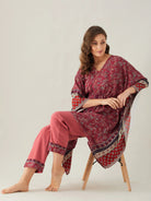 The Kaftan Company Loungewear Floral Flow Modal Kaftan Pyjama Set - (Clearance - Final Sale)