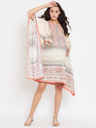 The Kaftan Company Maternity BEIGE PRINTED MATERNITY KAFTAN DRESS - (Clearance - Final Sale)