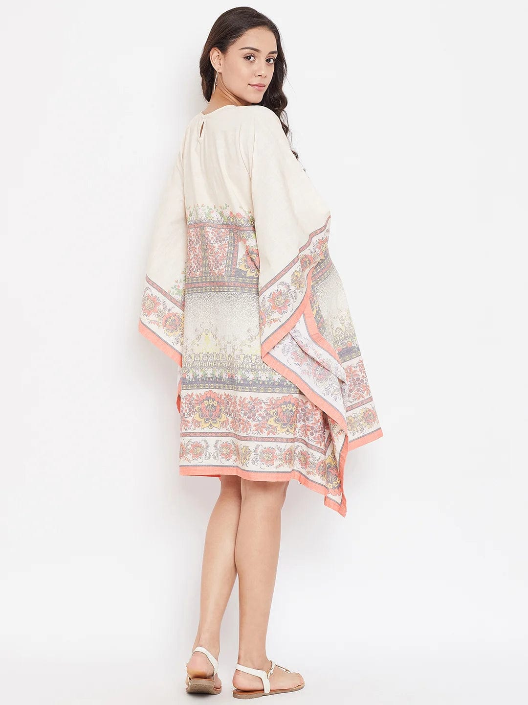 The Kaftan Company Maternity BEIGE PRINTED MATERNITY KAFTAN DRESS - (Clearance - Final Sale)
