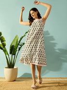 The Kaftan Company Negligee Lace Delight White Floral Night Dress