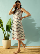The Kaftan Company Negligee Lace Delight White Floral Night Dress
