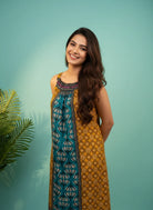 The Kaftan Company Negligee Printed Viscose Rayon Negligee with Smocked Neckline