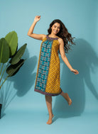 The Kaftan Company Negligee Printed Viscose Rayon Negligee with Smocked Neckline