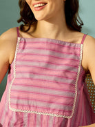 The Kaftan Company Negligee Striped Sweetheart Cotton Night Dress