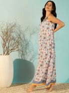 The Kaftan Company Negligee Women Floral Printed Modal Negligee Dress