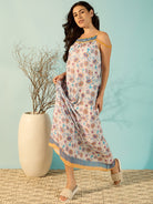 The Kaftan Company Negligee Women Floral Printed Modal Negligee Dress