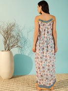The Kaftan Company Negligee Women Floral Printed Modal Negligee Dress