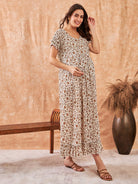 The Kaftan Company Nightdress Autumn Floral Maternity and Feeding dress