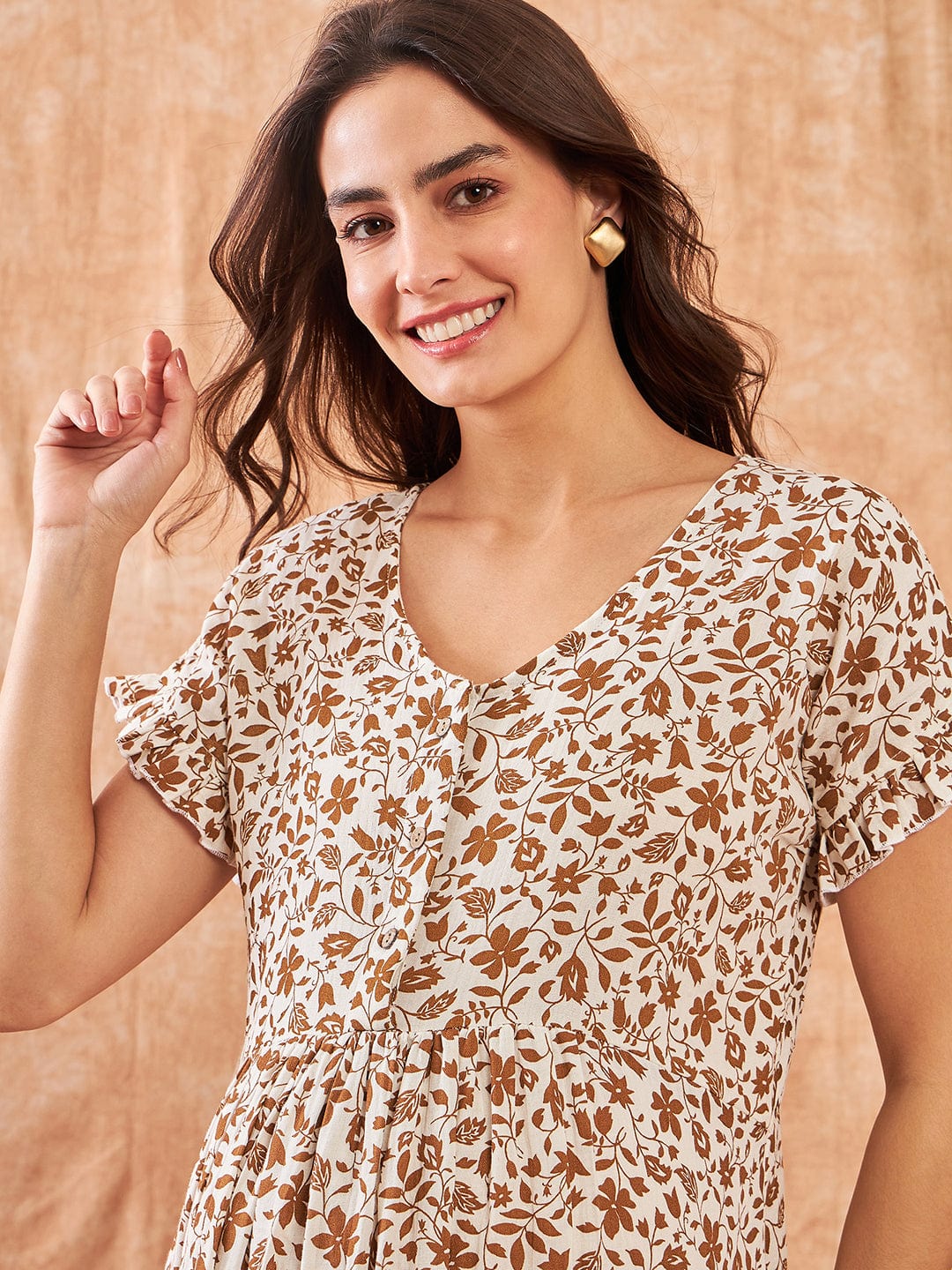 The Kaftan Company Nightdress Autumn Floral Maternity and Feeding dress