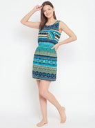The Kaftan Company Nightdress Aztec Print Short Sleep Dress