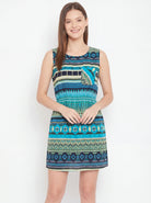 The Kaftan Company Nightdress Aztec Print Short Sleep Dress