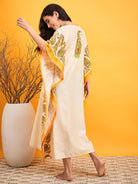 The Kaftan Company Nightdress Beige Paisley Maternity Lounge Dress