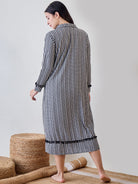 The Kaftan Company Nightdress Black and White Gingham Cotton Sleep Shirt
