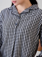 The Kaftan Company Nightdress Black and White Gingham Cotton Sleep Shirt